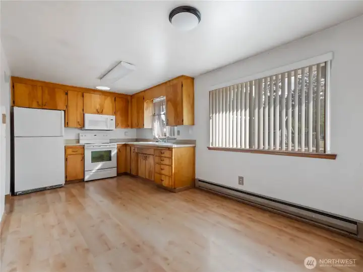 Kitchen with space for table