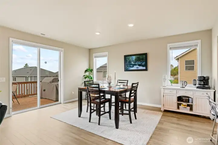 Large dining room can accommodate 8 or more guests
