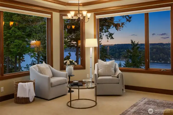 Some of the best views in the home can be seen from the Large picture windows in the Primary Bedroom.