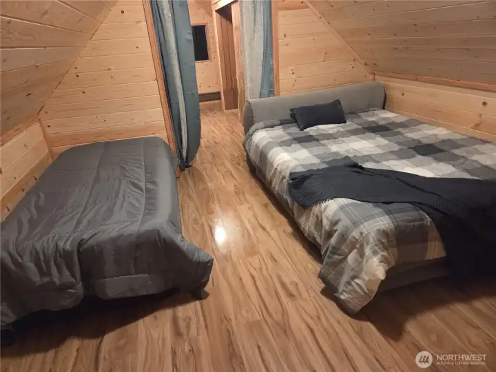 This Cabin has large back deck with 1/2 of Huge deck a cover area.