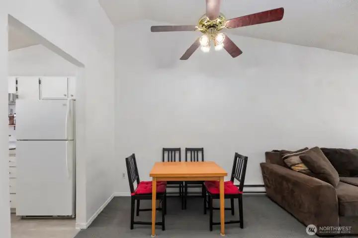 Flexible dining space with room for everyday meals, hosting, or a simple work-from-home setup.