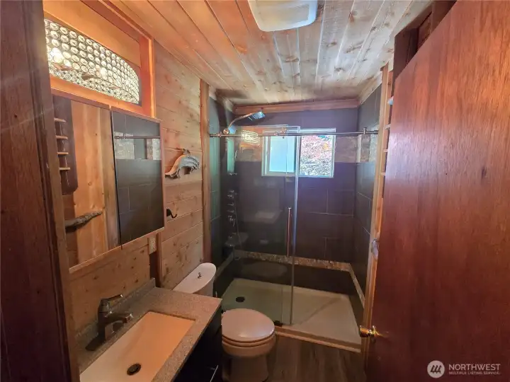 Cool custom bathroom with great tile shower. Cool custom bathroom with great tile shower.