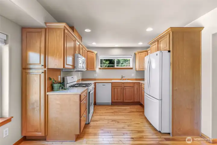 Open kitchen with additional storage Open kitchen with additional storage