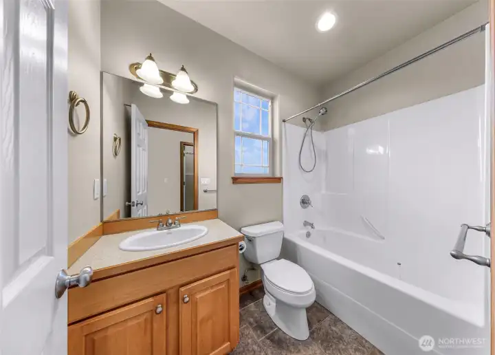 Full bath on lower level Full bath on lower level