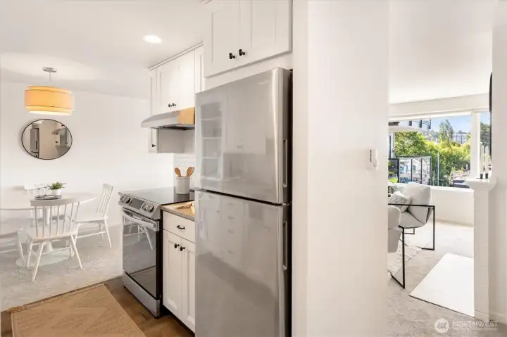 Easy flow all the way around in this spacious condo.