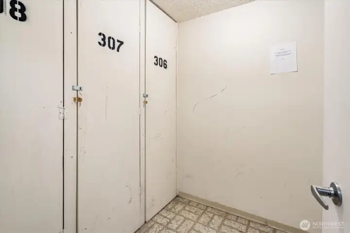 Down the hallway, your storage unit is easily accessible.