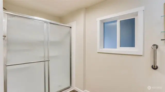 Large shower in master bath.