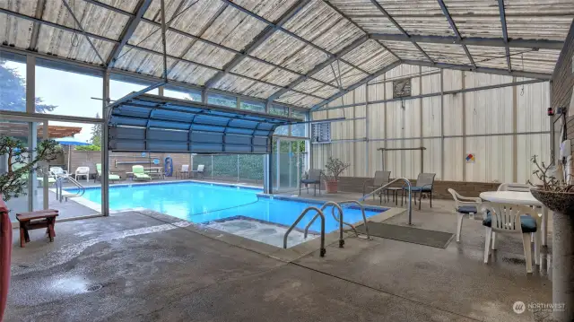 Covered spa and pool area.