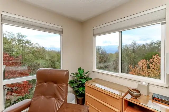 Notice the lovely view from the primary bedroom corner windows.