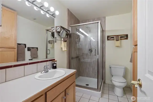 Shared 3/4 bath on main floor.