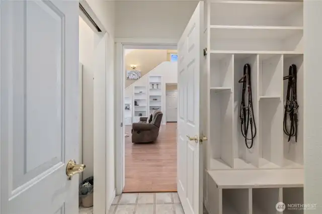Custom built-ins in the utility/mudroom.
