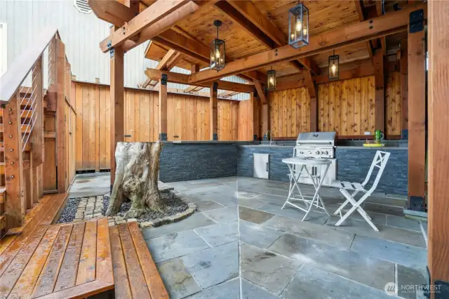 In the background is a large outdoor storage closet.