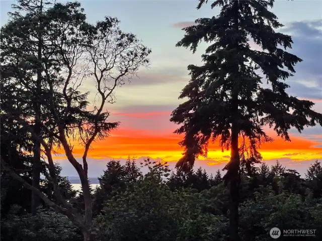 Take in fiery sunsets and glimpses of the Sound.