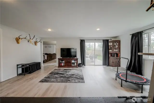 Recreation Room with Slider to back yard