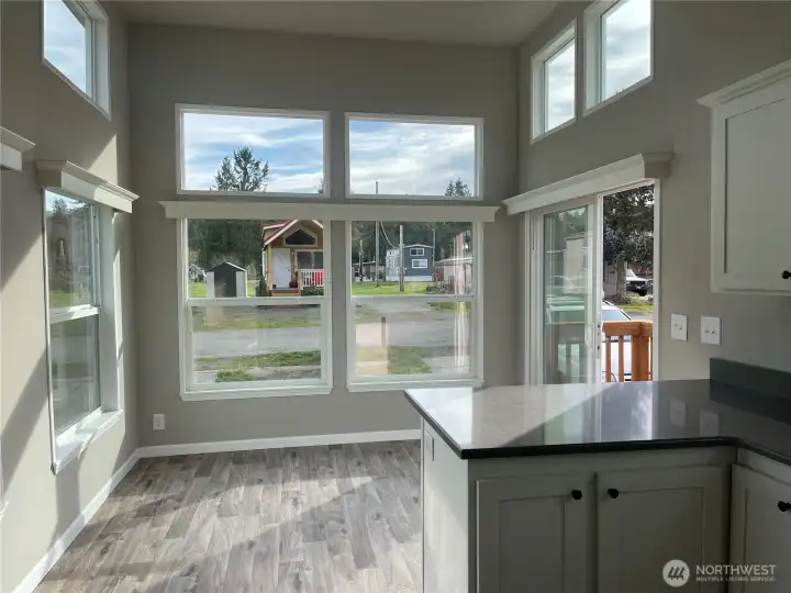 Great windows up above and along the sides