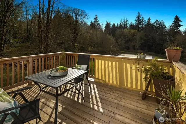 Private deck built off the kitchen area