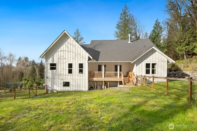 Backside of this beautiful modern Farmhouse