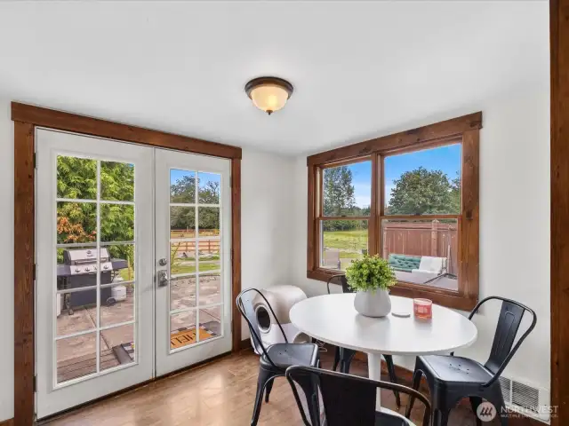 Dining Area with French Doors to Patio