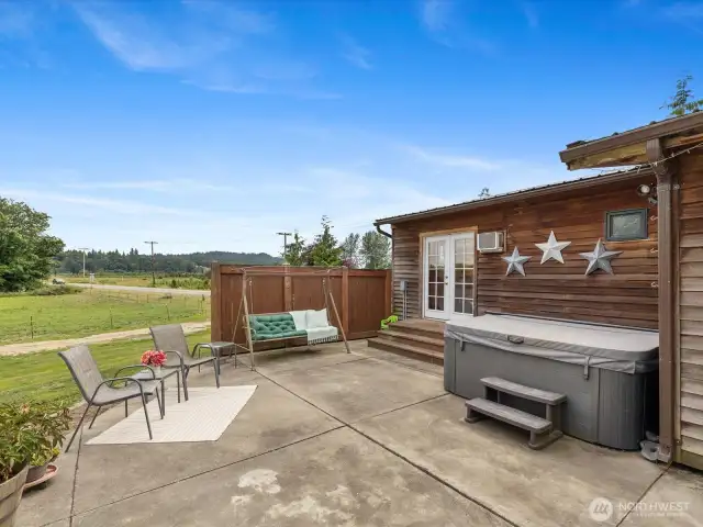 Spacious Patio with Hot Tub