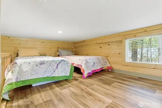 loft area is short ceiling so not ideal for office- but come on! You're at the lake anyway- go play!