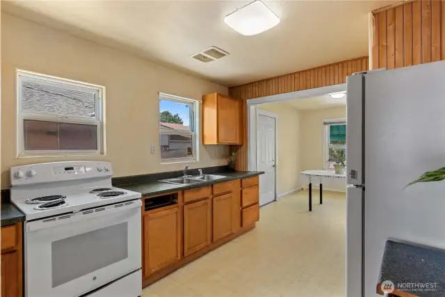 Kitchen with lots of natural light