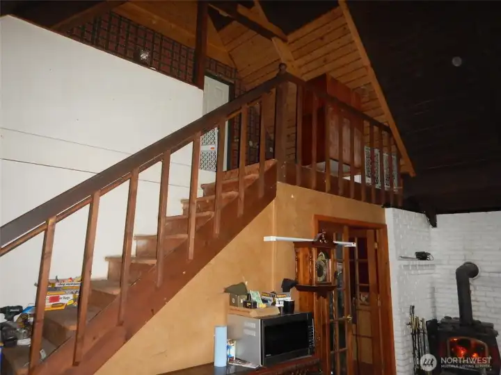 Loft above living room