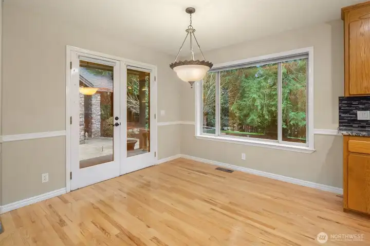 French door access off kitchen to outdoors.