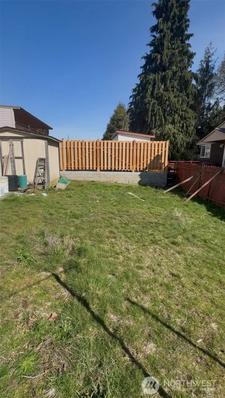 No tree coverage, fairly level lot
