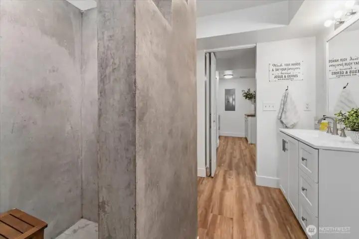 Primary Bath on Lower Level