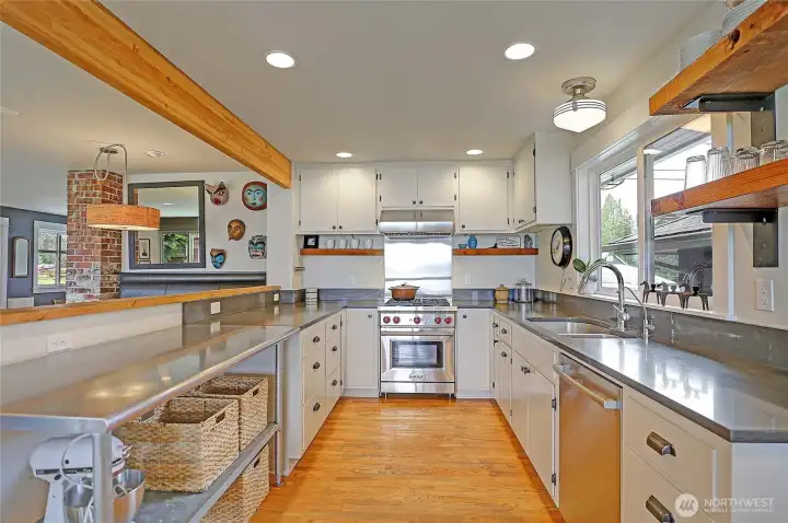 So much detail and updating in kitchen down to the soft close drawers.