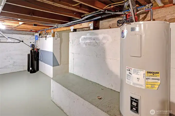 water system and around corner bonus room with original coal shaft.