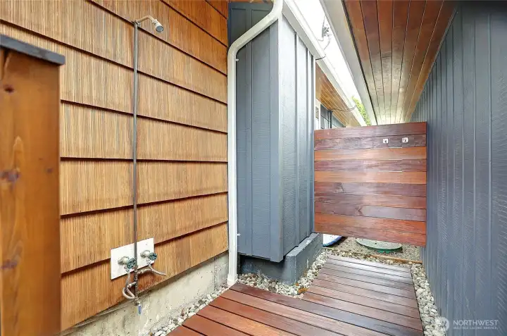 Outdoor shower.