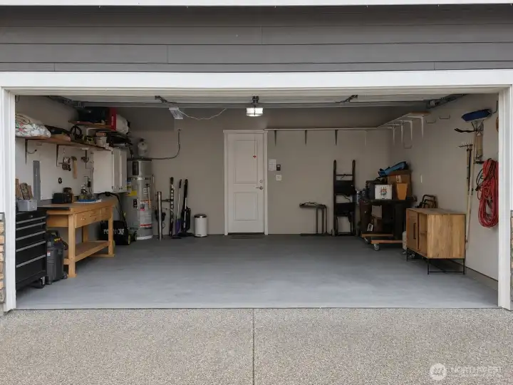 Tidy garage with organized tools virtual