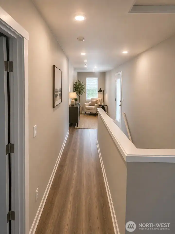 Cozy hallway with reading nook virtual