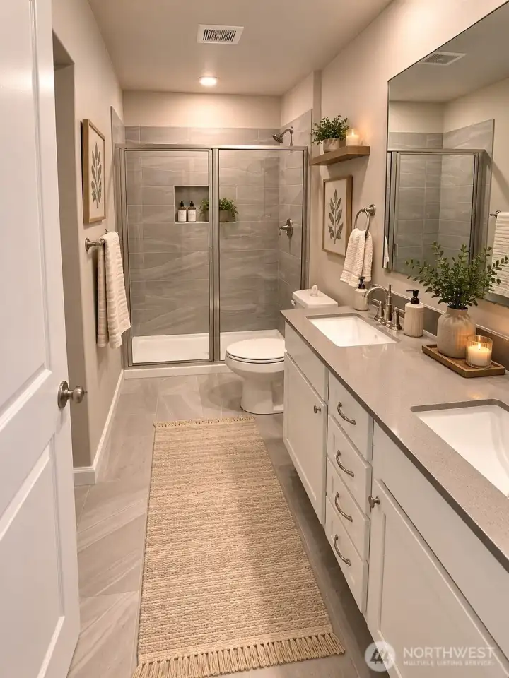 Modern spa-inspired bathroom interior virtual