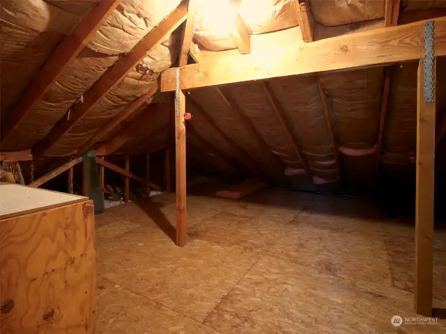 Attic storage off upstairs hallway.