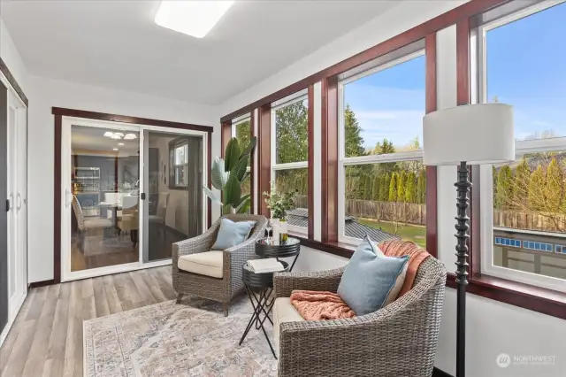 Another View of the Sunroom with New Flooring