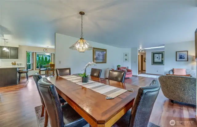 dining room is open to roomy updated kitchen