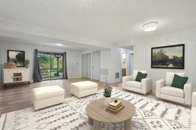 Lower level living room-(virtually staged).