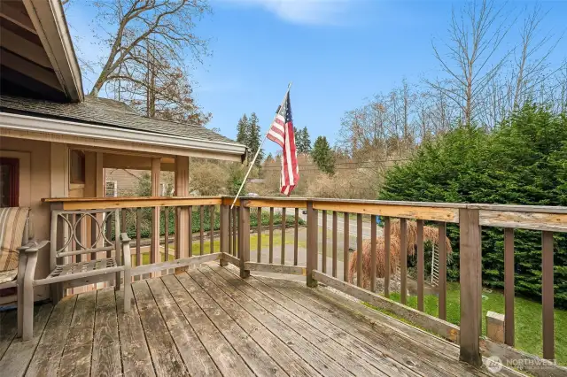 Large deck off the front of the home.