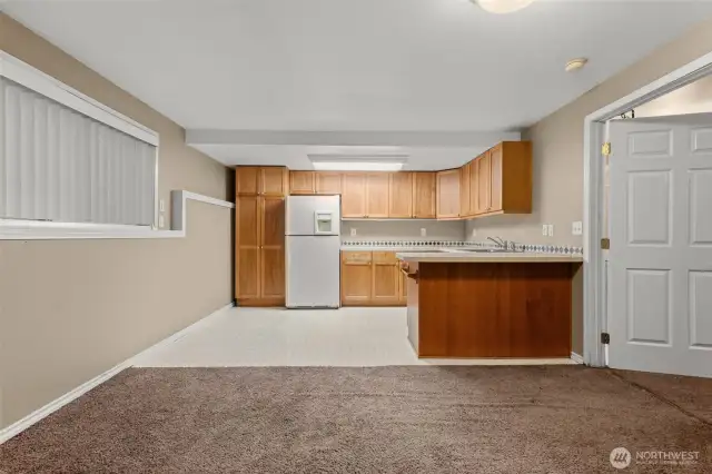 view from dining room in basement
