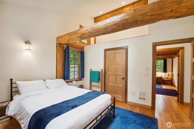 One of the two spacious bedrooms upstairs.