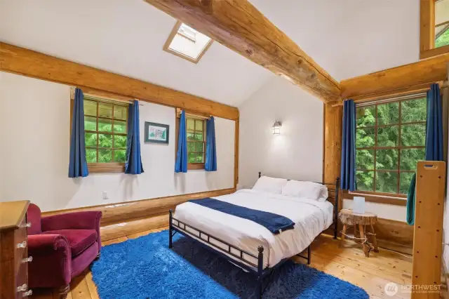 One of the two spacious bedrooms upstairs.