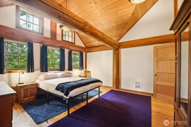 One of the two spacious bedrooms upstairs.