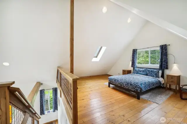 The loft upstairs in the cabin.