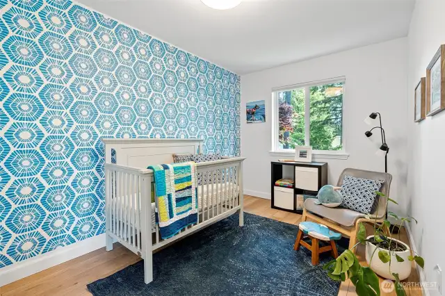 A versatile and large den on the second floor could be used as a fourth bedroom.