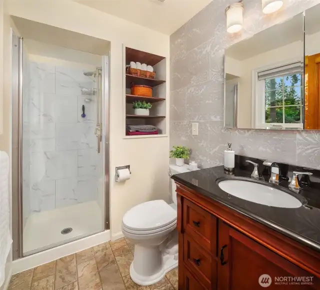 Hallway bath.