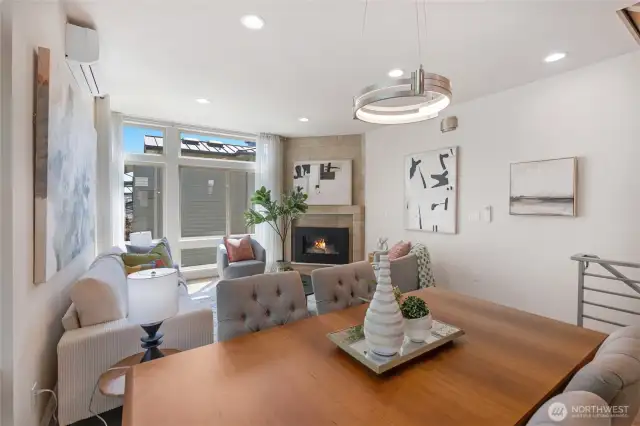 High ceilings and comfortable design.