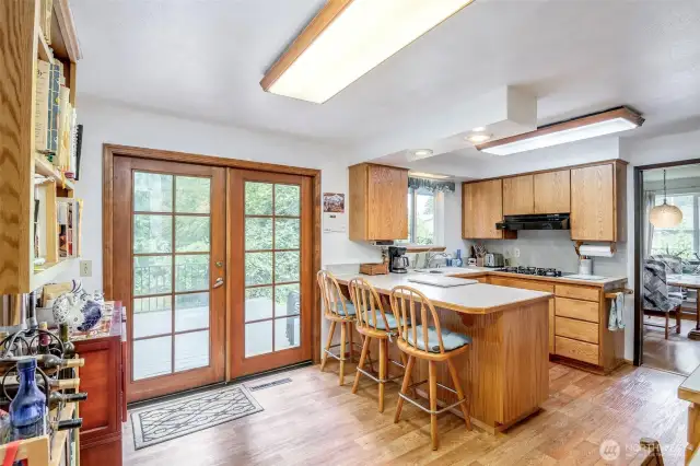 Doors lead to backyard deck.