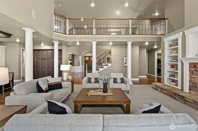 The open air bridge connects the entire home.